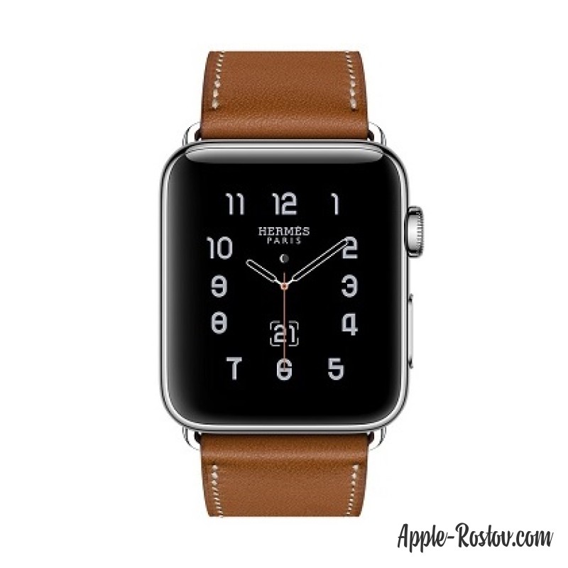 Apple Watch Hermes 42 mm silver/Simple Tour Barenia leather Fauve colors Apple Watch Hermes 42 mm silver/Simple Tour Barenia leather Fauve colors